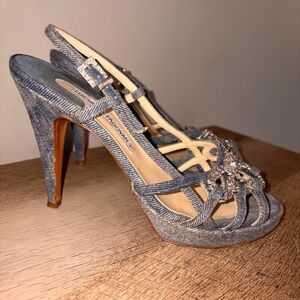 Denim Slingback Heel - Blue